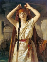 A Coptic Girl Preparing for the Bath by Henry Guillaume Schlesinger (1814-1893)