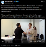 President Zelensky met with Danish Prime Minister Mette Frederiksen. The two leaders discussed advancing joint weapons production 25-06-2025 HD