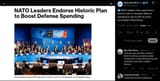NATO leaders have approved a historic plan to increase defense spending to 5% of GDP by 2035, according to Bloomberg. 25-06-2025