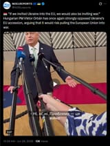 If we invited Ukraine into the EU, we would also be inviting war.&#039; Hungarian PM Viktor Orbán has once again strongly opposed Ukraine’s EU accession 26-06-2025 HD