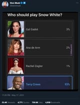 Who should play SnowWhite - Elon Musk