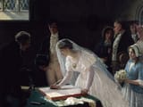 [Lost Christian Femininity] Signing the Register, by Edmund Blair Leighton (1852-1922) LL