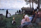 Gudstjänst i Uusimaa by Albert Edelfelt 1854-1905