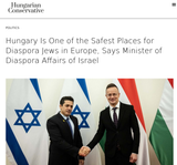 Hungary Is One of the Safest Places for Diaspora Jews in Europe Says Minister of Diaspora Affairs of Israel Hungarian Conservative