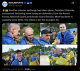 Another prisoner exchange has taken place, President Zelensky announced. Returning home today are defenders from the Armed Forces 26-06-2025