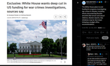The White House plans to end funding for programs investigating war crimes in Ukraine, including efforts documenting Russian atrocities 26-06-2025