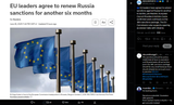 EU leaders have agreed to extend sanctions against Russia for another 6 months, per Reuters. European Council President António Costa 27-06-2025 18th sanctions package