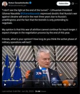 I don&#039;t see the light at the end of the tunnel.&#039; – Lithuanian President Gitanas Nausėda @GitanasNauseda expressed doubts that Russia&#039;s war 26-06-2025 HD