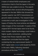 Nasa erased tapes