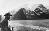Adolf Hitler visiting the Norwegian fjords abord a war ship, in 1934