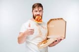 me going to town on some lil caesars za