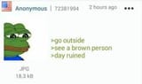 go outside see brown person day ruined