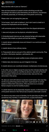 jewish scholar admitting proudly according to talmud jews themselves can be demons literally physically intimate part jewish community