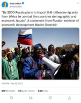 russia importing 8 million niggers