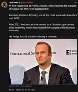 Screenshot 2025-06-28 at 12-35-00 Lord Bebo (@MyLordBebo) 🇷🇺 The hedge fund of Pierre Anduran who predicted the collapse of Russia lost 60% of its capitalization. Anduran is famous for being one of the most successful inve[...]