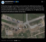 Protective hangars are being constructed at the Akhtubinsk airbase in Russia’s Astrakhan region. This comes roughly a year after the base 27-06-2025