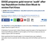 RAND PAUL INVITES MUSK TO FORT KNOX