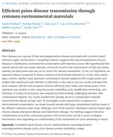 EfficientPrionDiseaseTransmissionThroughCommonEnvironmentalMaterials