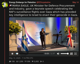Screenshot 2025-06-28 at 13-22-26 Energy Embargo for Palestine (@EEforpalestine) 📢 MARIA EAGLE UK Minister for Defence Procurement and Industry gave a keynote speech celebrating the RAF&#039;s surveillance flights over Gaza which has provided key i[...