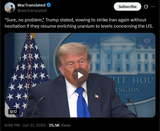 Sure, no problem,&#039; Trump stated, vowing to strike Iran again without hesitation if they resume enriching uranium to levels concerning the US 27-06-2025 HD