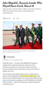 Magufuli conveniently dead, memory smeared by msm