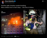 OlenaHalushka 28-06-2025 Another night. Another russian bombing. More civilians hurt in their sleep -- this time in Odesa.