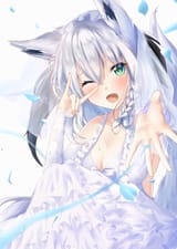 Fubuki in wedding dress