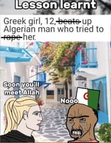 Greek girl beats arab