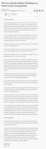 Torah Christmas victory over paganism