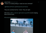 Screenshot 2025-06-28 at 21-57-32 James Foster (@JamesEFoster) “There’s no fucking hiding it Israel are war criminals!” -@KNEECAPCEOL at #GlastonburyFestival They are currently the No.1 trend. They are right. Well done @Keir_[...]