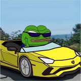 pepe driving cool car