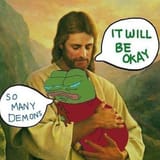 Pepe comforted by Christ