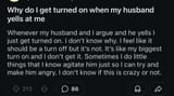 Why do I get turned on when my husband yells at me