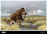 hunting-scene-with-seven-hunters-and-a-wooly-mammoth-2MENXFG