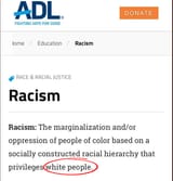 adl anti white racism