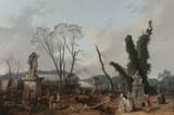 Hubert Robert (Paris 1733-1808 ibid.) Falling of trees at the entrance to the Tapis Vert in the Latona Parterre - oil on canvas 1777a