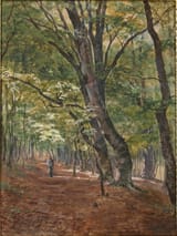 Julius Eduard Mařák (Litomyšl, Chrudimský kraj, Kingdom of Bohemia, Empire of Austria 1832-1899 Prague, Kingdom of Bohemia, Austro-Hungarian Monarchy) Walk in the Forest - Watercolor and gouache on paper