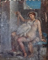 Unknown artist (Roman 1st c. AD) Zeus and Leda - fresco [House of Leda (V 6.12), Pompeii]