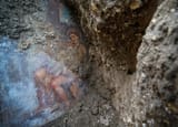 Unknown artist (Roman 1st c. AD) Zeus and Leda - fresco (excavation in 2018b)