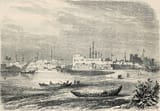 Auguste Trichon (Paris 1814-1898 ibid.) View of Damietta - lithography 1862 [Egypt]