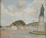 José Luis Fernández Rasajos (Oviedo-) Ondarreta - oil on canvas 1944 [beach in San Sebastián]