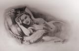 James Francis Cameron (Kapuskasing, Ontario 1954-) Kate Winslet as Rose - charcoal on paper 1997