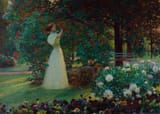 Josef Schusser (Choltitz, Chrudimer Kreis, Kingdom of Bohemia, Empire of Austria 1864-1941 Prague, Protectorate of Bohemia and Moravia, German Reich) Májový večer (May Evening) - Olej na plátne 1897-min