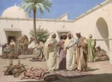 Stefan Bakałowicz (Warsaw 1857-1947 Rome) Carpet seller - oil on canvas 19th-20th c.