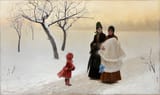 Jakub Schikaneder (Prague, Kingdom of Bohemia, Austrian Empire 1855-1924 Prague, Czechoslovak Republic) Winter Bloom - Oil on canvas 1887-min