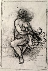Leonardo da Vinci (Anchiano 1452-1519 Clos Lucé) Leda and the swan - drawing on paper c.1504 (study, original lost)