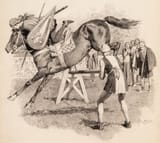 Fortunino Matania (Napoli, Campania, Kingdom of Italy 1881-1963 London, U.K.) Riding Exercises, Old Tales Re-Told, Britannia and Eve magazine interior - Pencil, ink, and gouache on board 1942