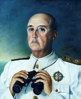 Francisco Franco Bahamonde (El Ferrol, Province of La Coruña 1892-1975 Madrid) Self-portrait in Navy uniform - oil on canvas (upscaled)