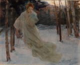 Vojtěch Adalbert Hynais (Vienna, Austrian Empire 1854-1925 Prague, Czechoslovak Republic) Winter, study - Oil on canvas 1901