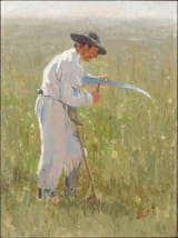 Josef Uprka (Kněždub, Kreis Hradisch, Margraviate of Moravia, Empire of Austria 1861-1940 Hroznová Lhota, Bezirke Brünn, Protectorate of Bohemia and Moravia, German Reich) The scytheman - Oil on canvas c.1896